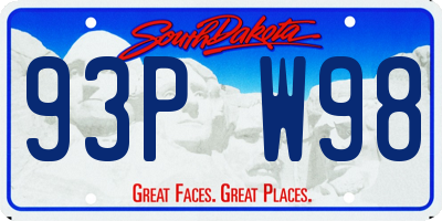 SD license plate 93PW98