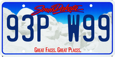 SD license plate 93PW99