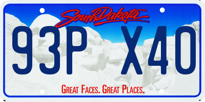 SD license plate 93PX40