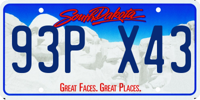 SD license plate 93PX43