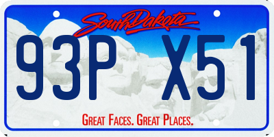 SD license plate 93PX51