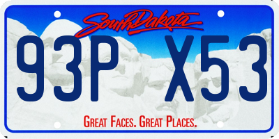 SD license plate 93PX53