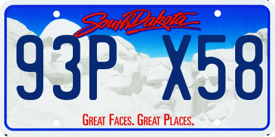 SD license plate 93PX58