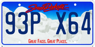 SD license plate 93PX64