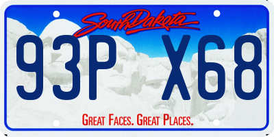 SD license plate 93PX68