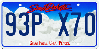 SD license plate 93PX70