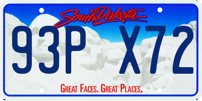 SD license plate 93PX72