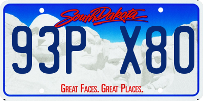 SD license plate 93PX80