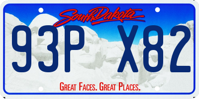 SD license plate 93PX82