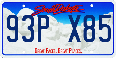 SD license plate 93PX85