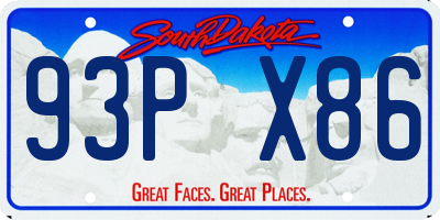 SD license plate 93PX86