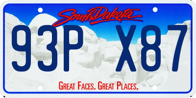 SD license plate 93PX87
