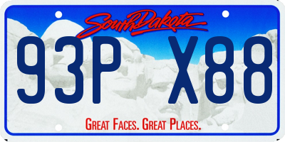 SD license plate 93PX88