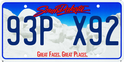 SD license plate 93PX92
