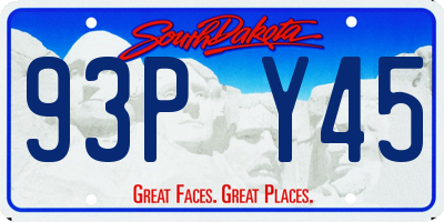 SD license plate 93PY45