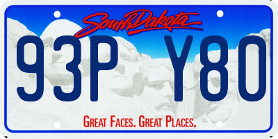 SD license plate 93PY80