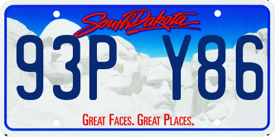 SD license plate 93PY86