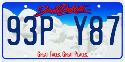 SD license plate 93PY87