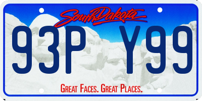 SD license plate 93PY99