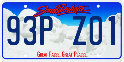 SD license plate 93PZ01