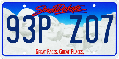 SD license plate 93PZ07