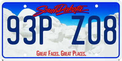 SD license plate 93PZ08