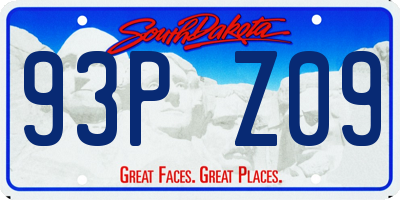 SD license plate 93PZ09