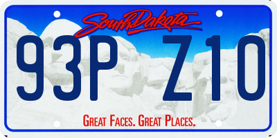 SD license plate 93PZ10
