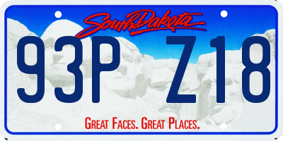 SD license plate 93PZ18