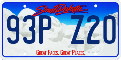 SD license plate 93PZ20
