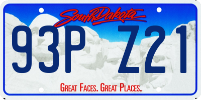 SD license plate 93PZ21
