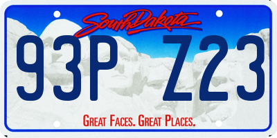 SD license plate 93PZ23