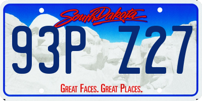 SD license plate 93PZ27