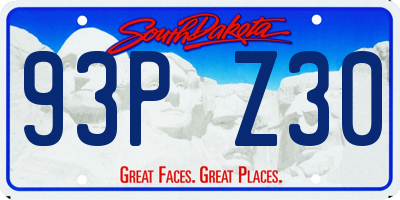 SD license plate 93PZ30