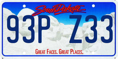 SD license plate 93PZ33
