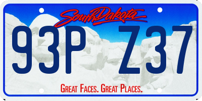 SD license plate 93PZ37