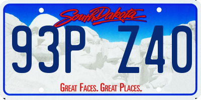 SD license plate 93PZ40