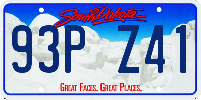 SD license plate 93PZ41