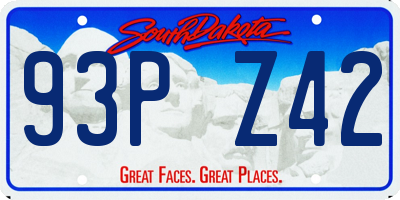 SD license plate 93PZ42
