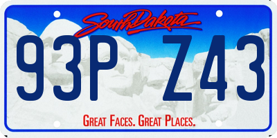 SD license plate 93PZ43
