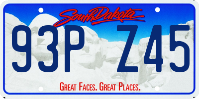 SD license plate 93PZ45