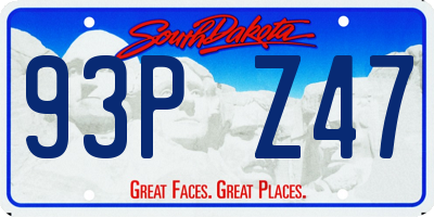 SD license plate 93PZ47