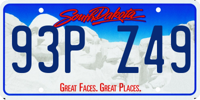 SD license plate 93PZ49