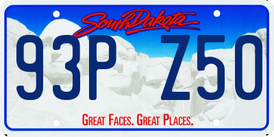 SD license plate 93PZ50