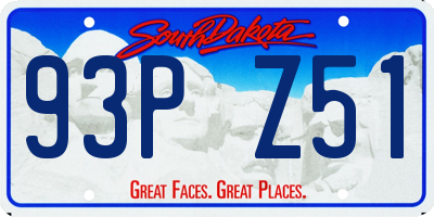 SD license plate 93PZ51