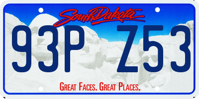 SD license plate 93PZ53
