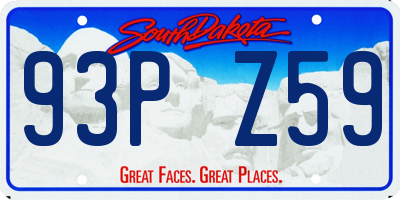 SD license plate 93PZ59