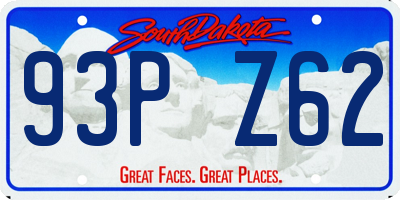 SD license plate 93PZ62