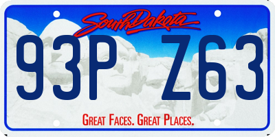SD license plate 93PZ63