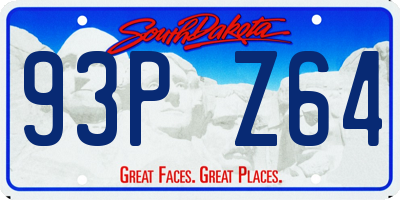 SD license plate 93PZ64